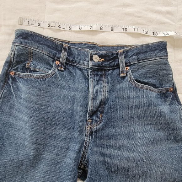 Old Navy Women High Rise Slouchy Straight Button Fly Medium Wash Jeans Sz 0 NWOT - Picture 6 of 8